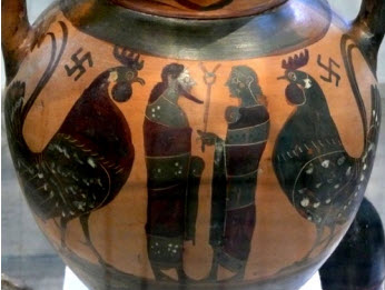 Ceramica griega con esvastica