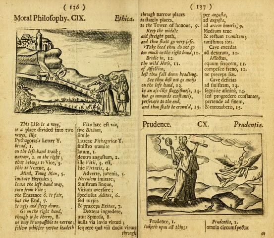 Grabado de Juan Comenius extraido de su libro Orbis sensualium Pictus