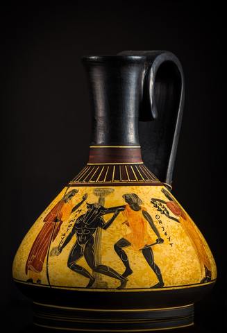 Jarrón representando a Teseo matando al Minotauro